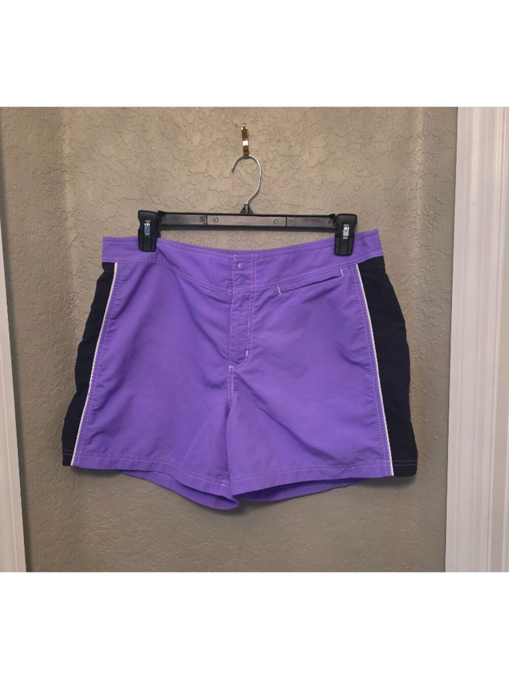 LL Bean Purple Board Shorts Ladies size 16 GUC Swim Outdoors Hybrid